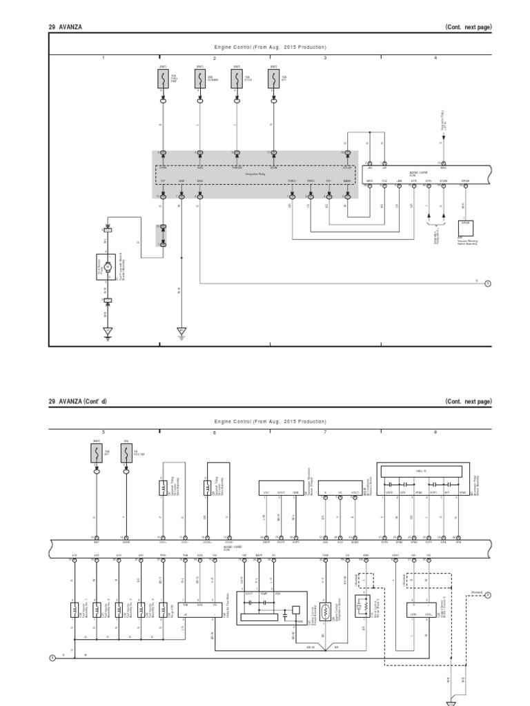 Engine Control System Wiring Diagram for Toyota Avanza Showing Battery
