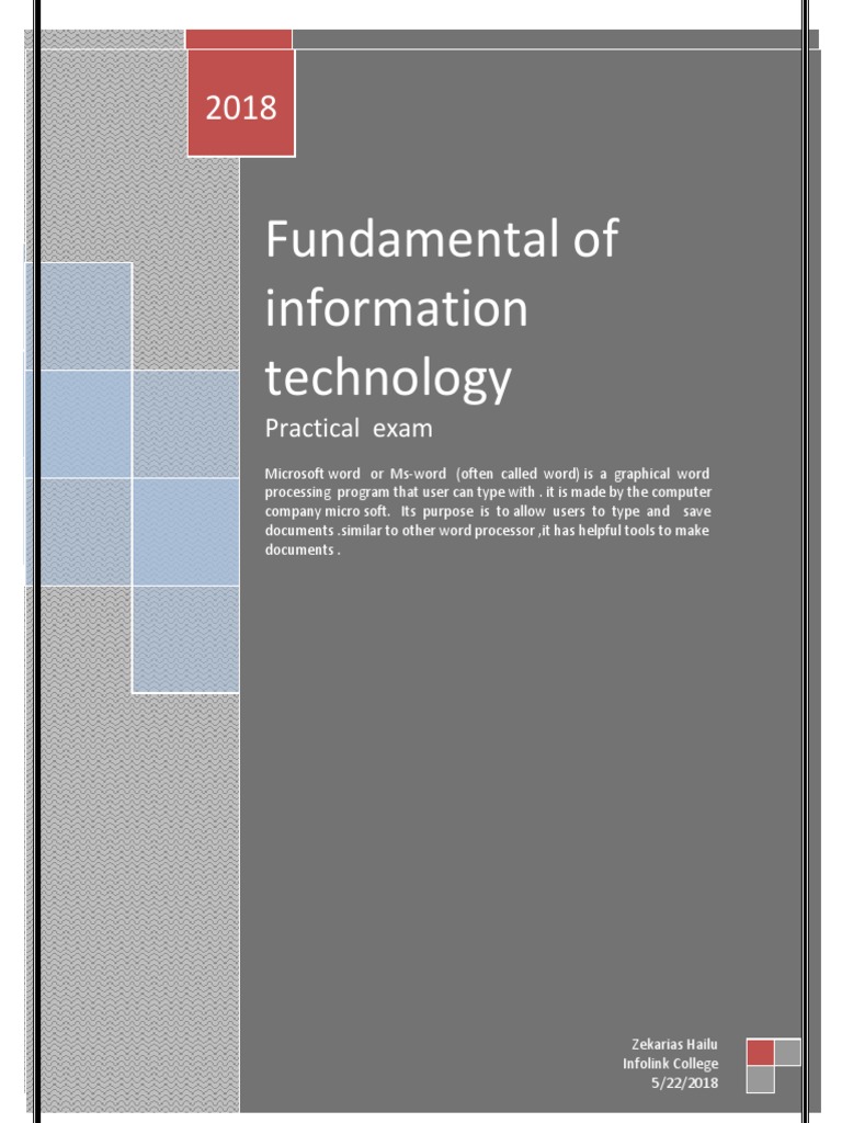 Fundamental of Information Technology Fundamental of Information ...