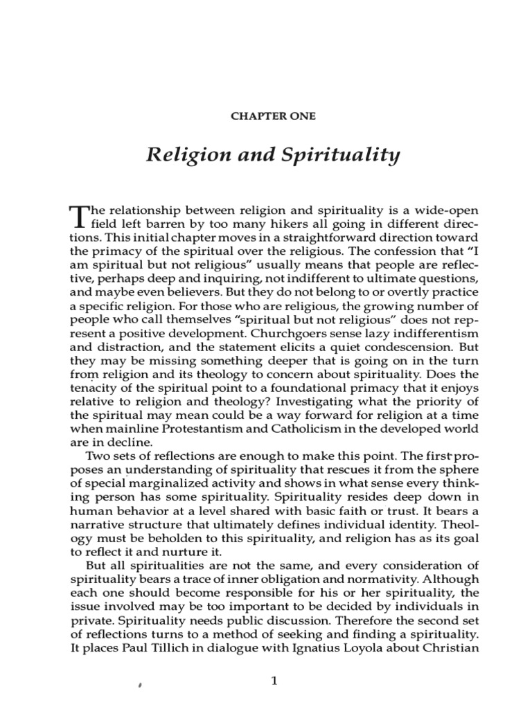 Spirituality's Primacy Over Religion | PDF | Spirituality | Narrative