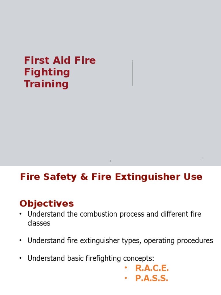First Aid Fire Fighting Training PDF Fires Firefighting