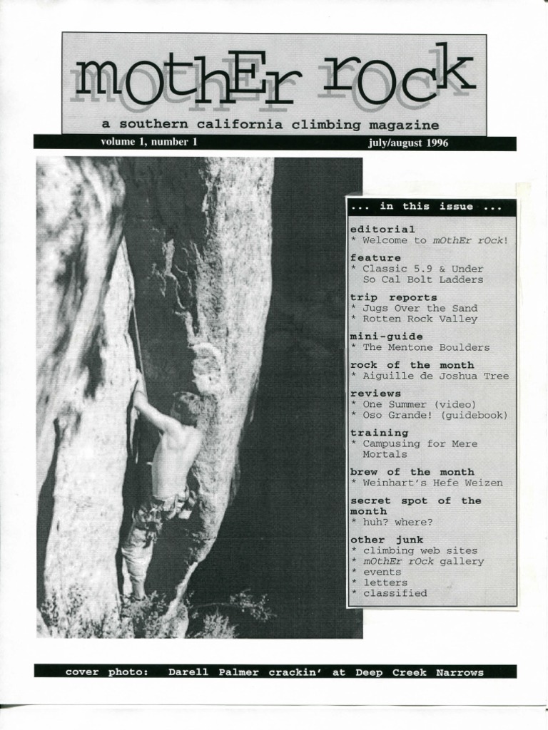 mOthEr Rock, Southern California's Climbing Magazine, Issues 1-14, PDF, Rock Climbing