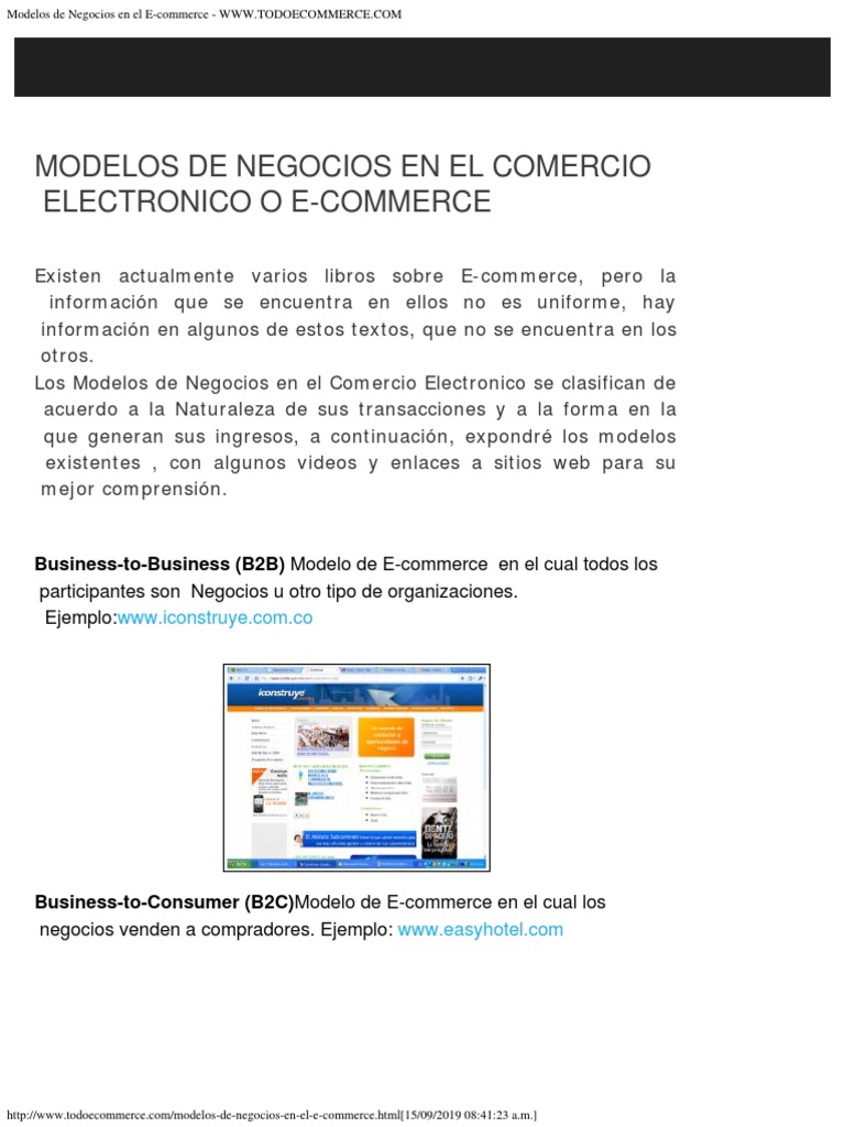 Modelos de Negocios en E-commerce | PDF | Comercio electrónico | Business