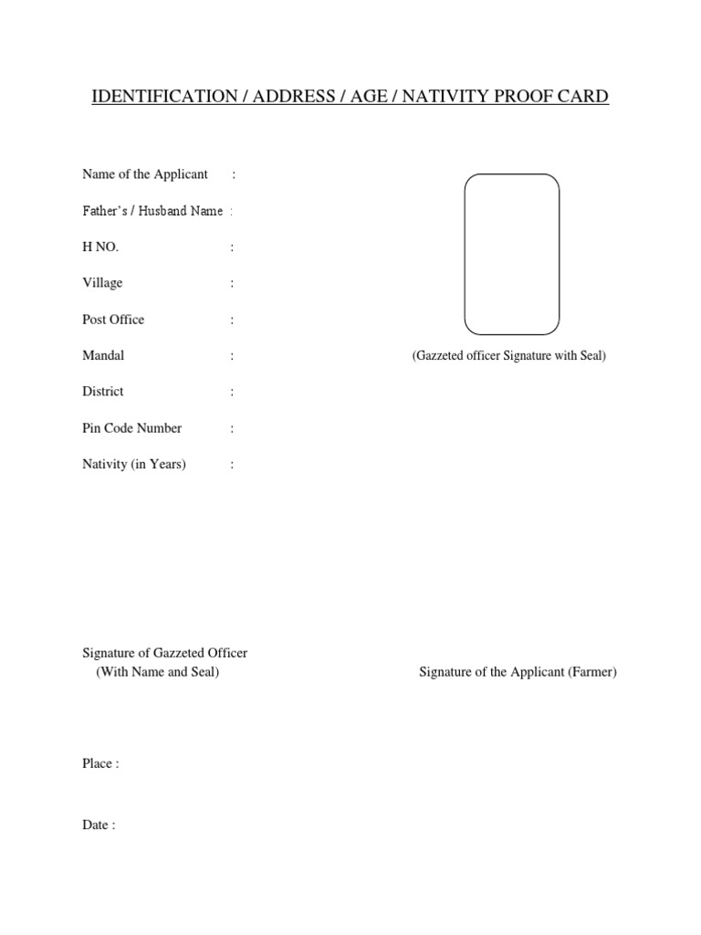Farmer ID Card Application Format | PDF