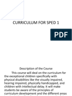 Curriculum For Sped 1