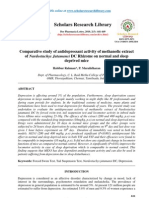  Comparative study of antidepressant activity of methanolic extract of Nardostachys Jatamansi DC Rhizome on normal and sleep deprived mice
