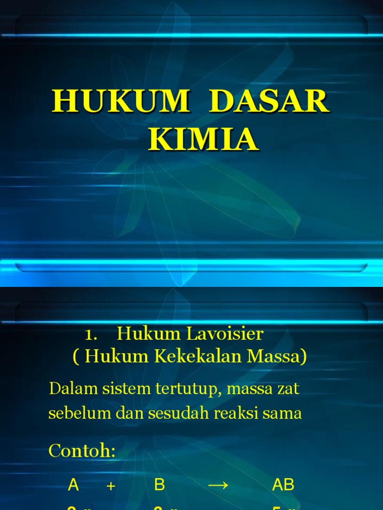 Hukum Dasar Kimia dan Stoikiometri | PDF