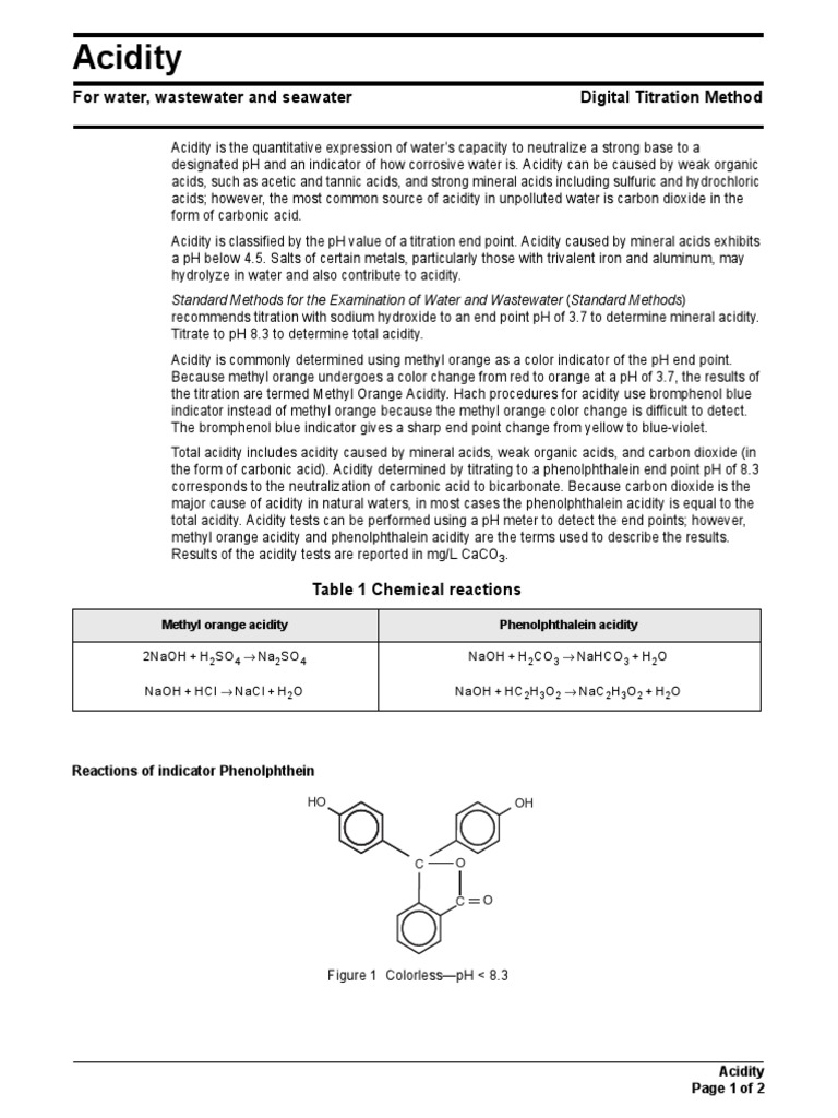 Understanding Water Acidity Tests | PDF | Ph | Titration