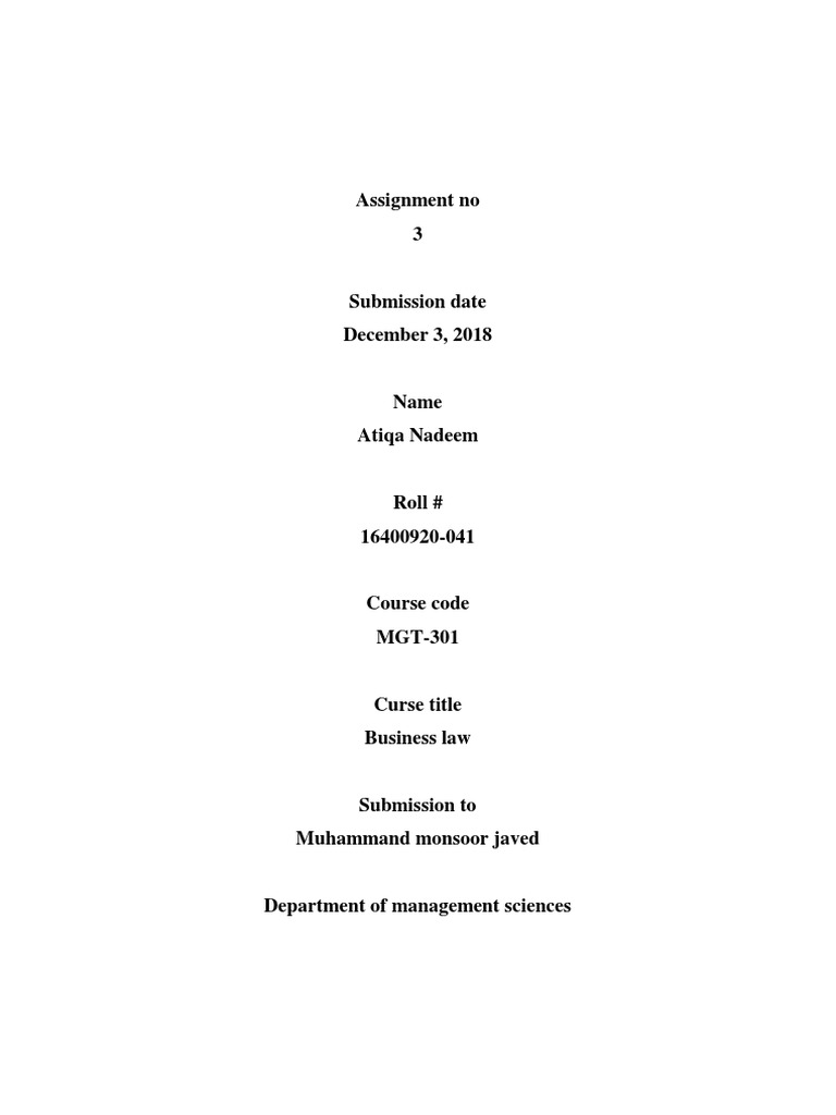 Assignment No 3 | PDF | Negotiable Instrument | Promissory Note