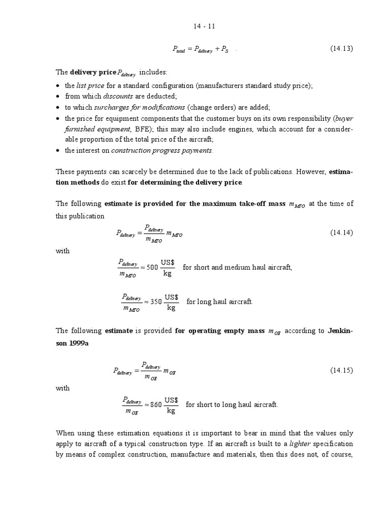 BFE Equipment Pricing for Aircraft | PDF
