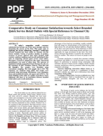 Comparative Study On Consumer Satisfaction Towards Select Branded Quick Service Retail Outlets With Special Reference To Chennai City