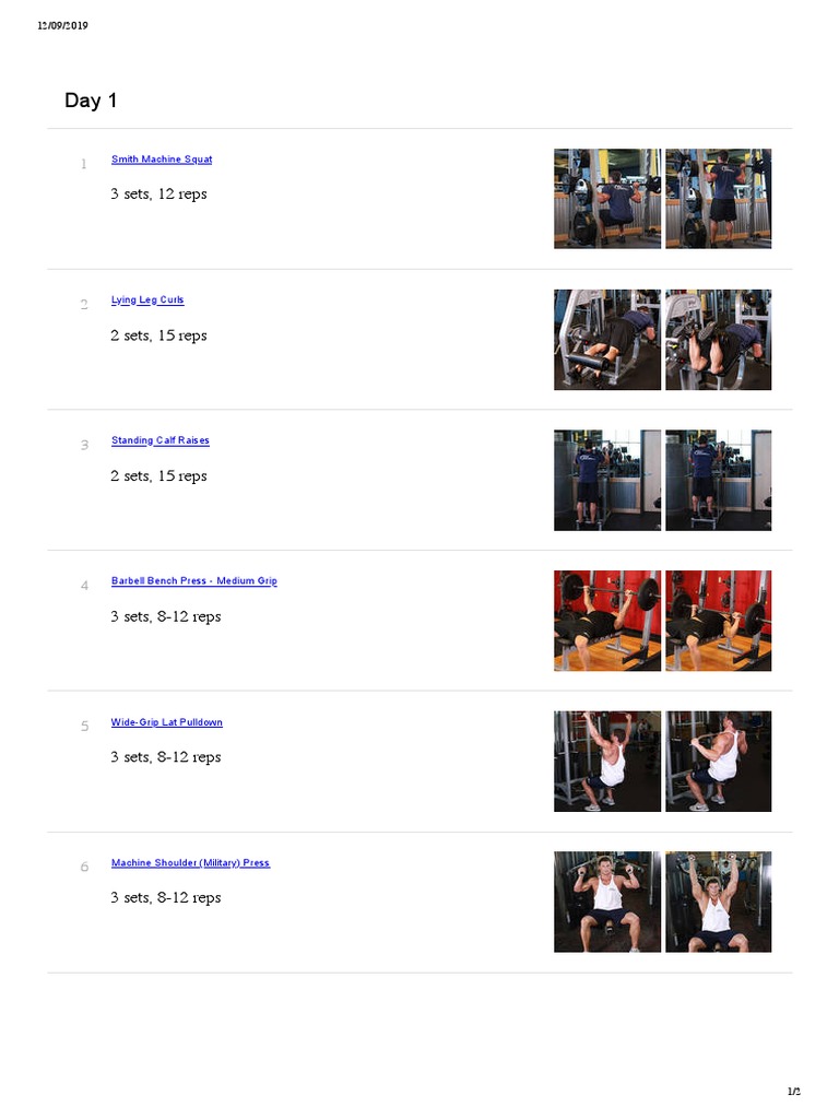 Smith Machine Full Body Workout Plan | PDF