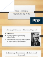 Mga Teorya Sa Pagkatuto NG Wika