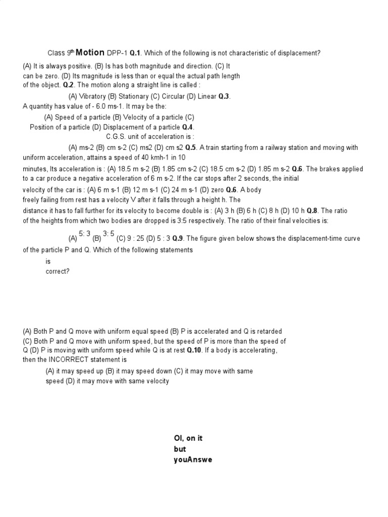 2013 - IX - Physics - DPP 1 PDF | PDF