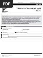 National Security Check Form New Zealand