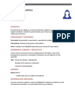 Plantilla de Curriculum Vitae Sin Estudios