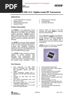 2.4 GHZ Ieee 802.15.4 / Zigbee-Ready RF Transceiver: Applications