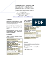 Purificacion de Acido Benzoico Por Recristalizacion y Sublimacion