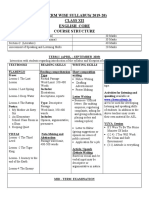 Term Wise Syllabus (2019-20) Class Xii English Core Course Structure