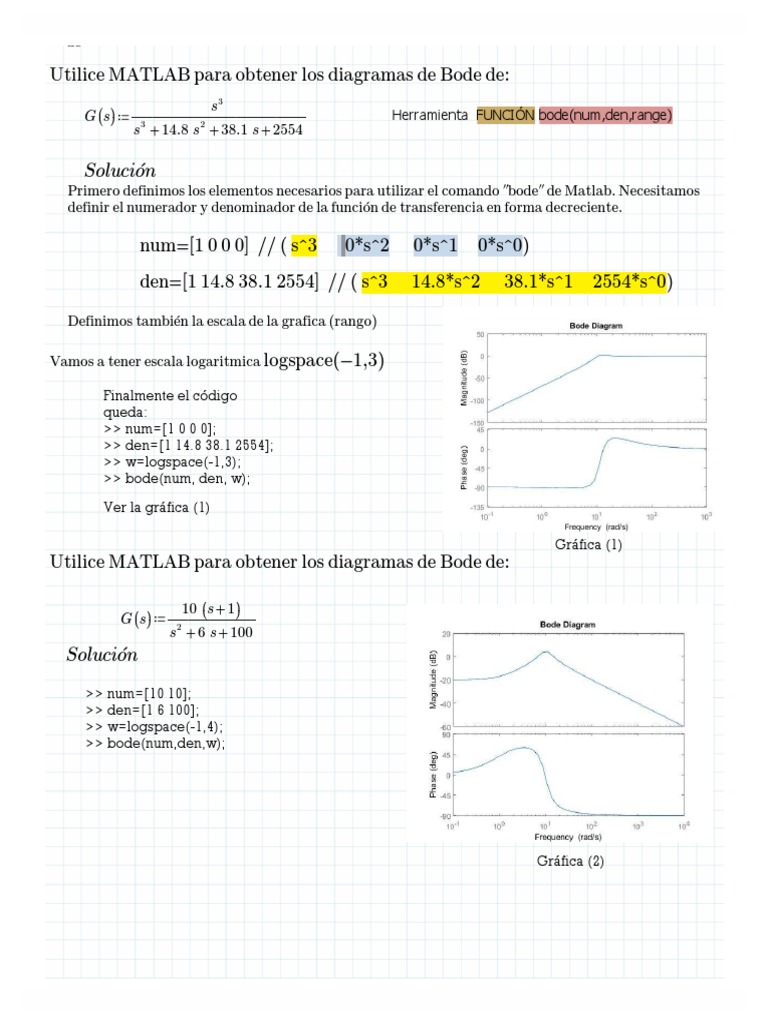 Diagramas de Bode Con Matlab | PDF | Ciencia y matemáticas | Informática