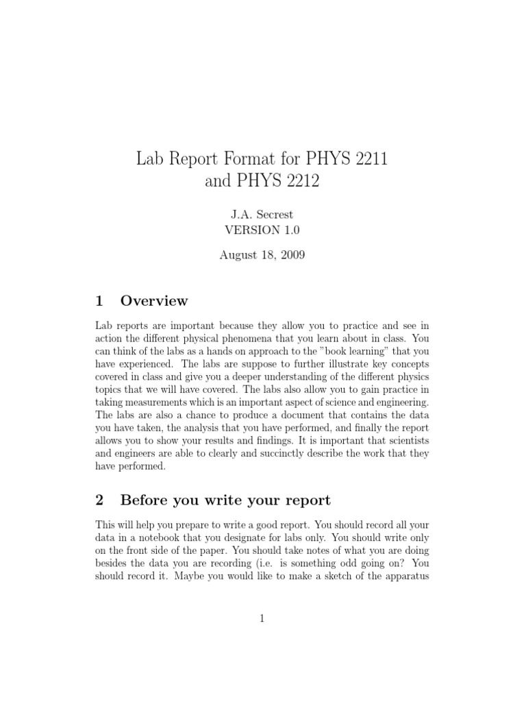 Lab Report | PDF | Errors And Residuals | Standard Deviation