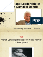 The Life and Leadership of Warren Gamaliel Bennis: Presented By: Junnifer T. Paraiso