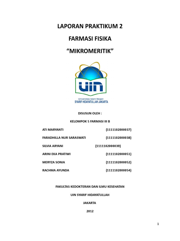 Laporan Praktikum Mikromeritik | PDF