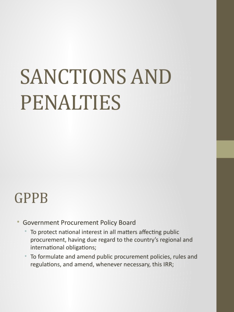 Sanctions and Penalties in Procurement | PDF | Partnership | Employment