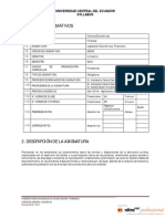 Datos Informativos: Universidad Central Del Ecuador Syllabus