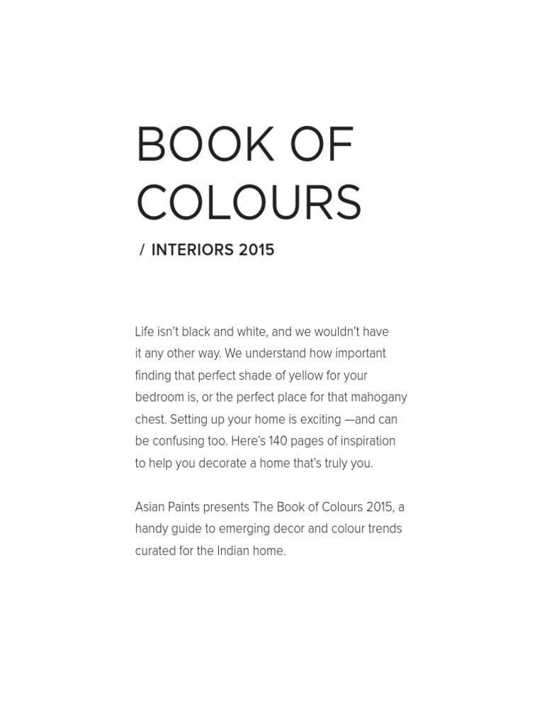 Book Of Colours Interiors 2015 Color Nature