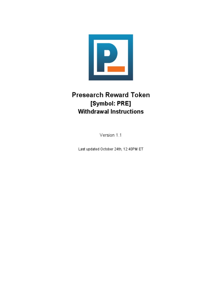Presearch Token Withdrawal Guide | PDF | Password | Software