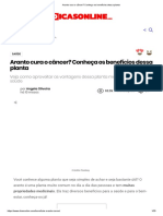 Aranto Cura o Câncer - Conheça Os Benefícios Dessa Planta