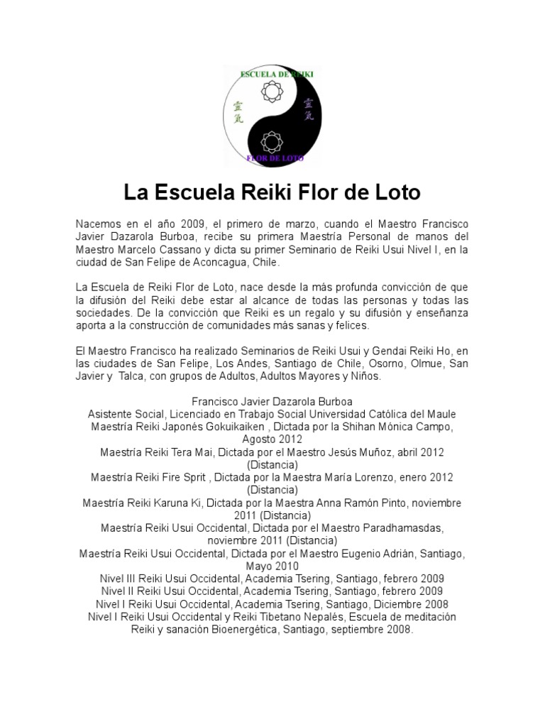 Escuela Flor de Loto (CHILE) | PDF | Reiki | Mikao Usui