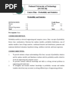 EETD Course Plan (Probability and Statistics)