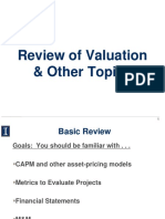 Review of Valuation & Other Topics