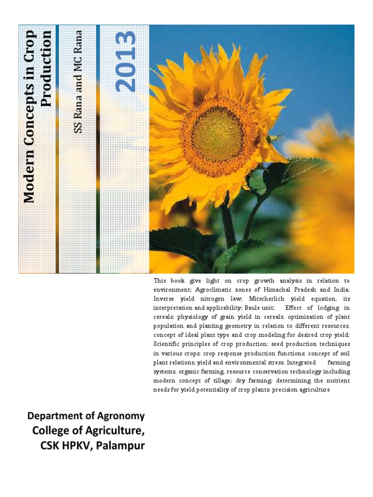 501 Modern Concepts in Crop Production SSR MCR PDF | PDF | Photosynthesis |  Agriculture