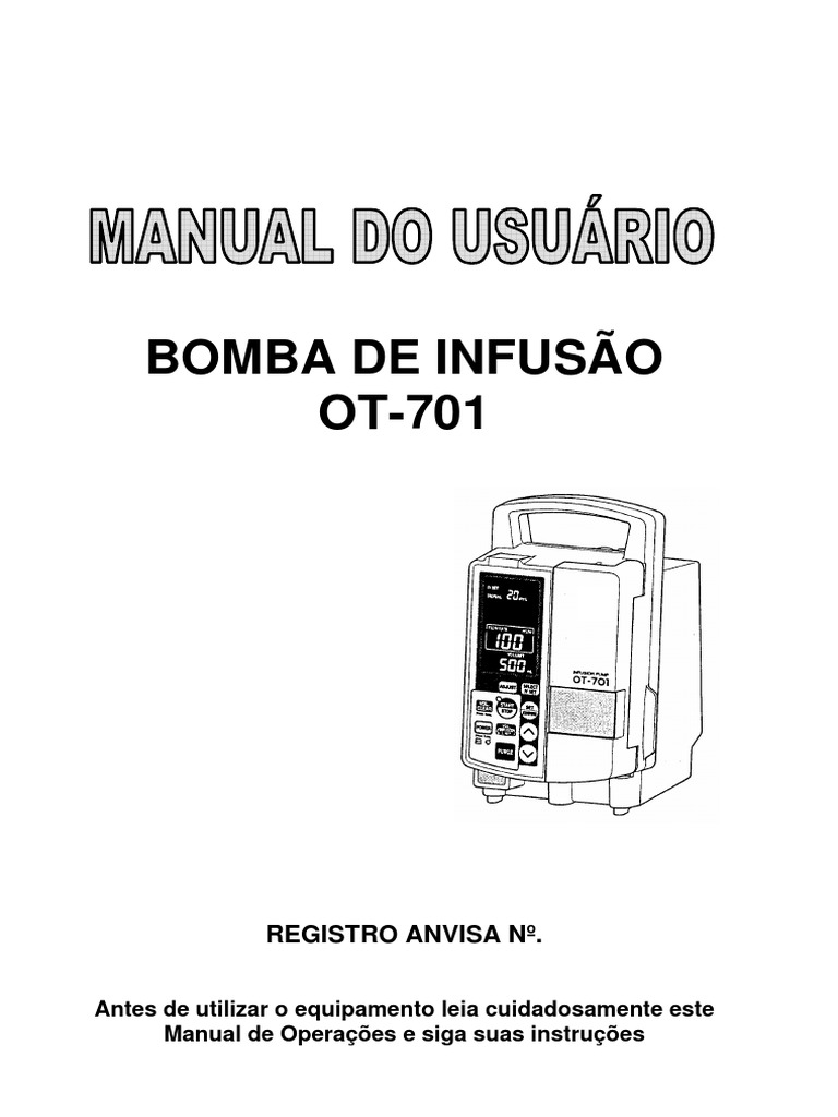 Manual Usuário Bomba de Infusão OT701 PDF PDF Umidade Relâmpago