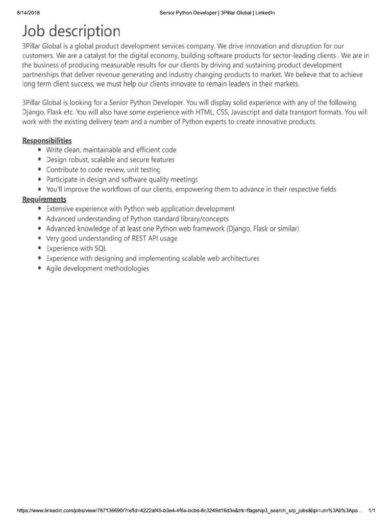 Senior Python Developer | PDF