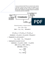 Cristalizador. Balance Materia