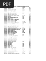 Hardie's Fruit & Veg. Vegetable Master List