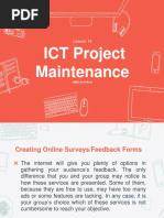 ICT Project Maintenance: Lesson 14