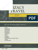 Rizal'S Travel: Presented By: Edison Almojuela Rica Cervantes Melody Monterde Aliya Valdez