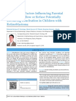 Psychosocial Factors Influencing Parental Decision To Allow or Refuse Potentially Lifesaving Enucleation in Children With Retinoblastoma