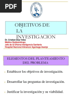 Objetivos de LA Investigacion: Dr. Cristian Díaz Vélez