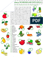 Food Fruit Vocabulary Wordsearch Puzzle Worksheet