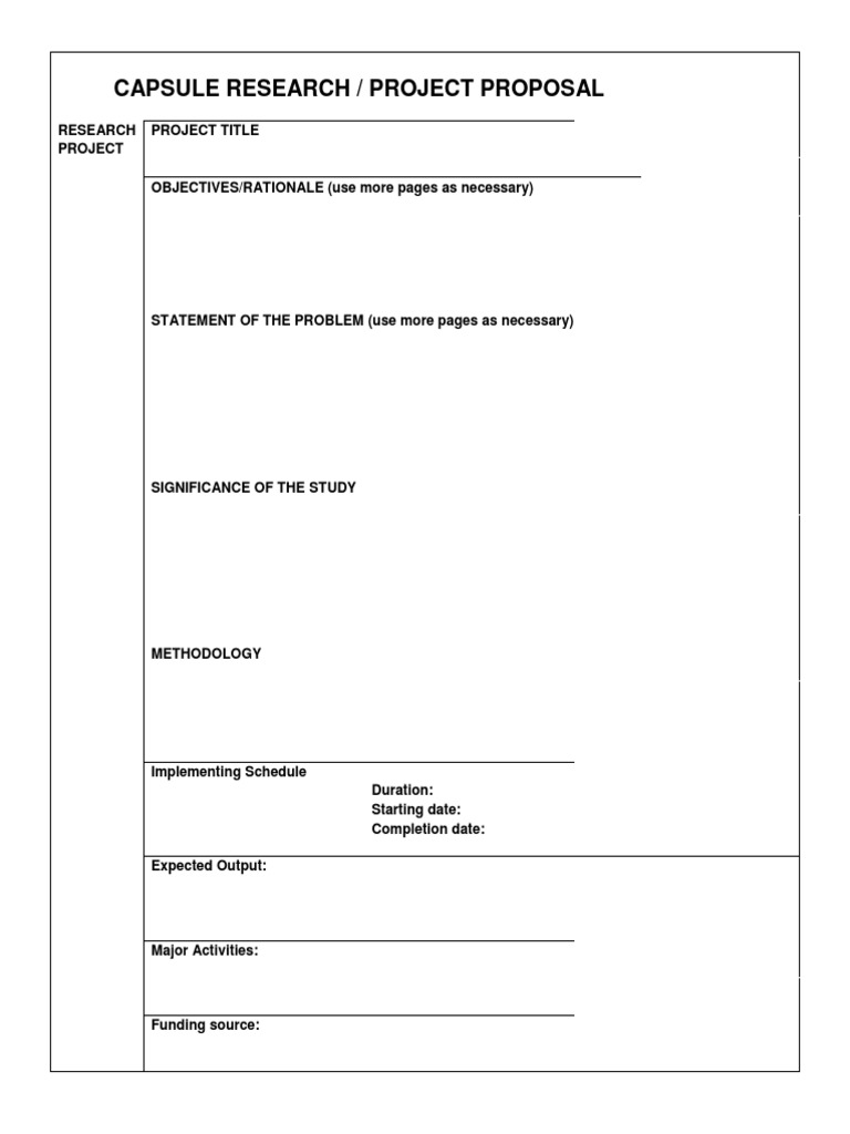Capsule Research Proposal Template | PDF | Art