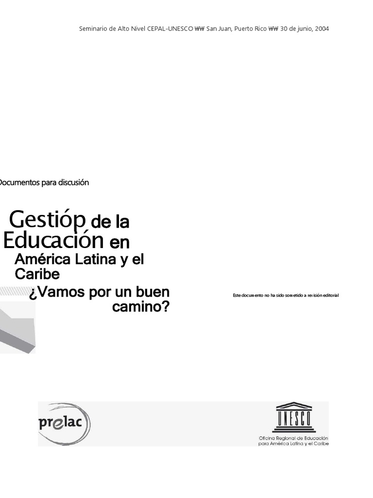 Gestión Educativa en América Latina 2004 | PDF | America latina ...