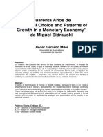 Javier Milei - Cuarenta Años de Rational Choice and Patterns of Growth in A Monetary Economy de Miguel Sidrauski PDF