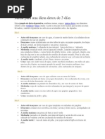 Menú para Una Dieta Detox de 3 Días