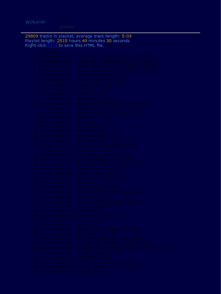 Winamp Generated Playlist Entertainment General