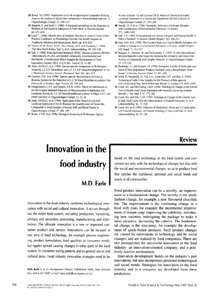Innovation in Food Industry | PDF | Foods | Food Systems